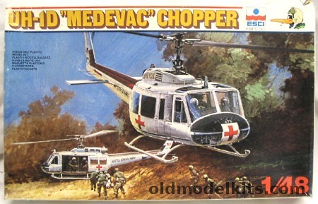 ESCI 1/48 UH-1D Medevac Chopper - US Army or Italian Air Force, 4052 plastic model kit